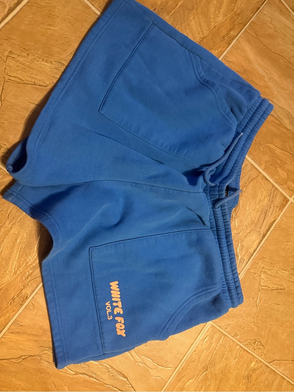 White Fox Boutique Blue Athletic Shorts with Pocket Logo